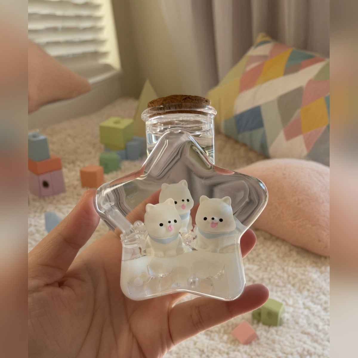 Star Wishing Bottle - White Puppies
